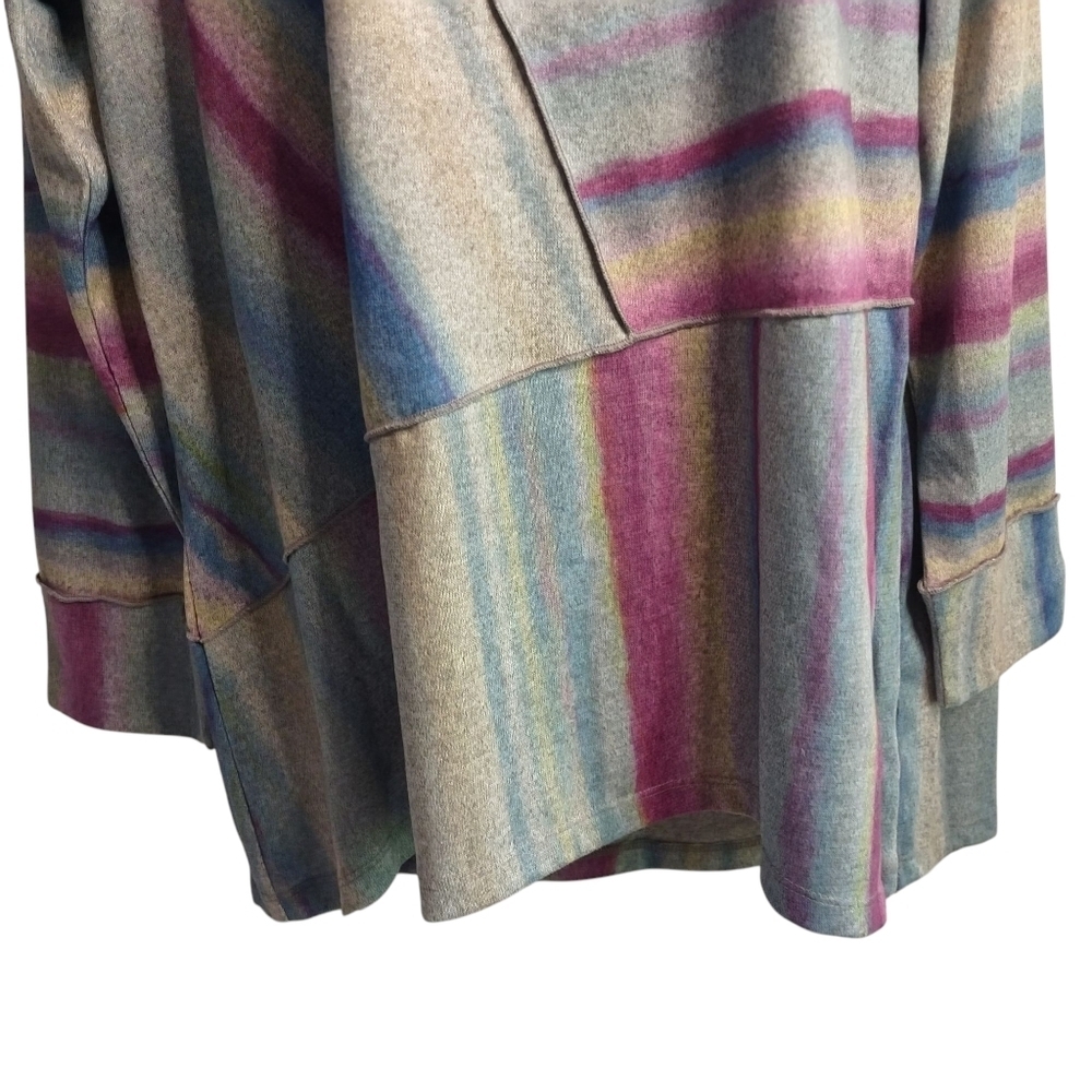 CJ Banks Top Women's Multicolor Crewneck Longsleeve Top Blouse Plus Size 1X NWT - Picture 4 of 11